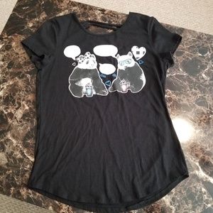 Justice Short Sleeved "Panda Bears" Shirt